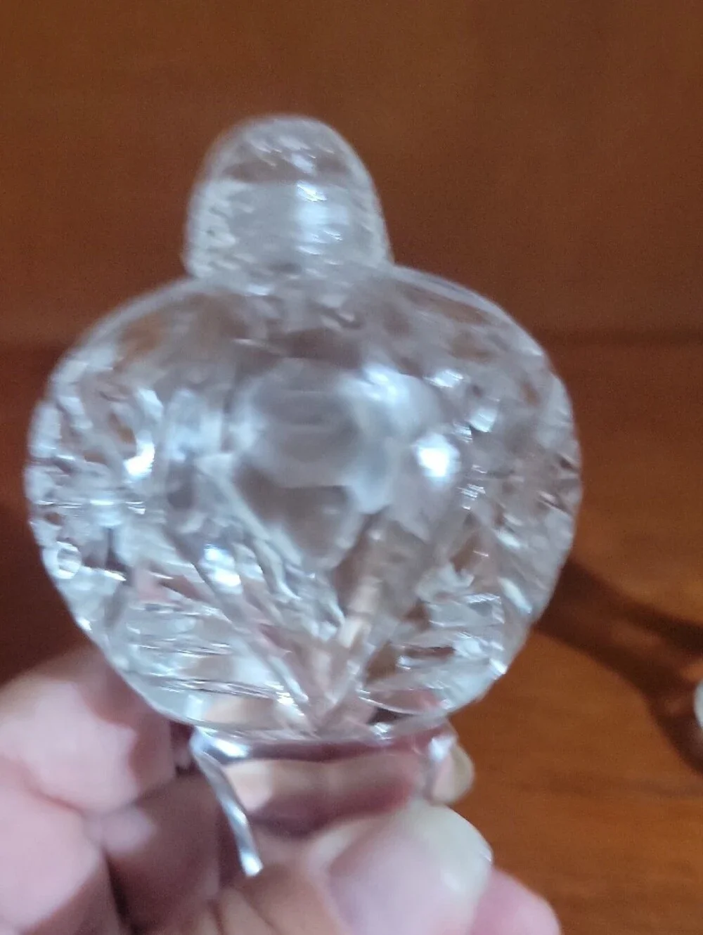 Vintage Bohemian/ Czech Cut Crystal Stemmed Salt And Pepper Shakers
